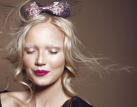 Posing Model with Closed Eyes