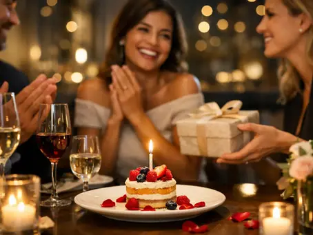 Aniversário em restaurante exclusivo, com afeto
