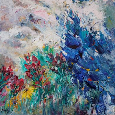 An array of flowers close up