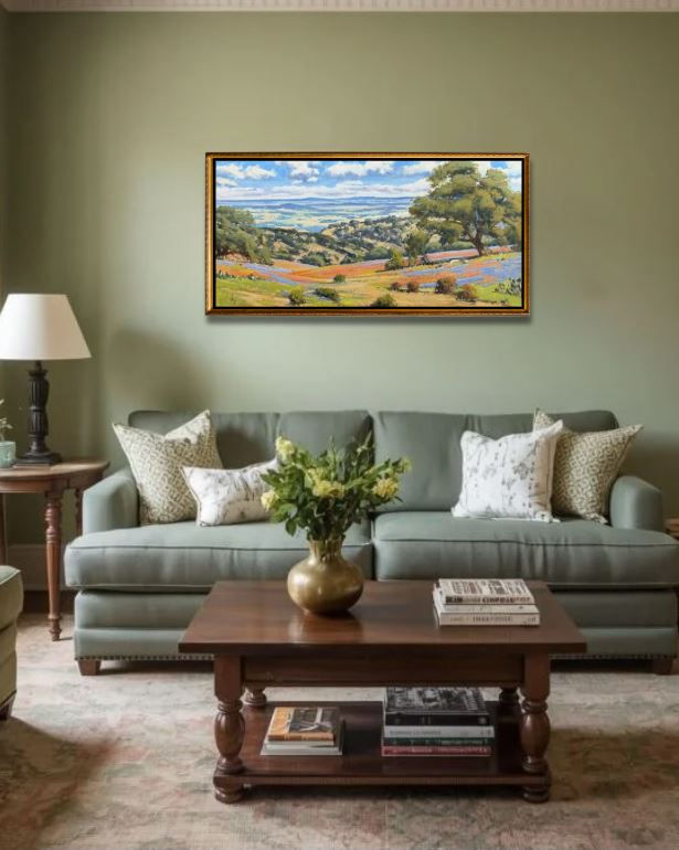 Thumbnail: A beautiful hill country scene filled with bluebonnets and red flowers