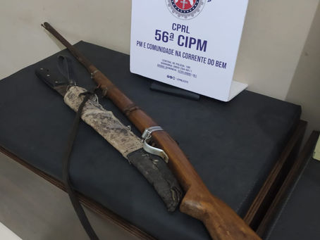 PETO da 56ª CIPM prende homem que estava ameaçando cidadãos, portando ilegalmente arma de fogo