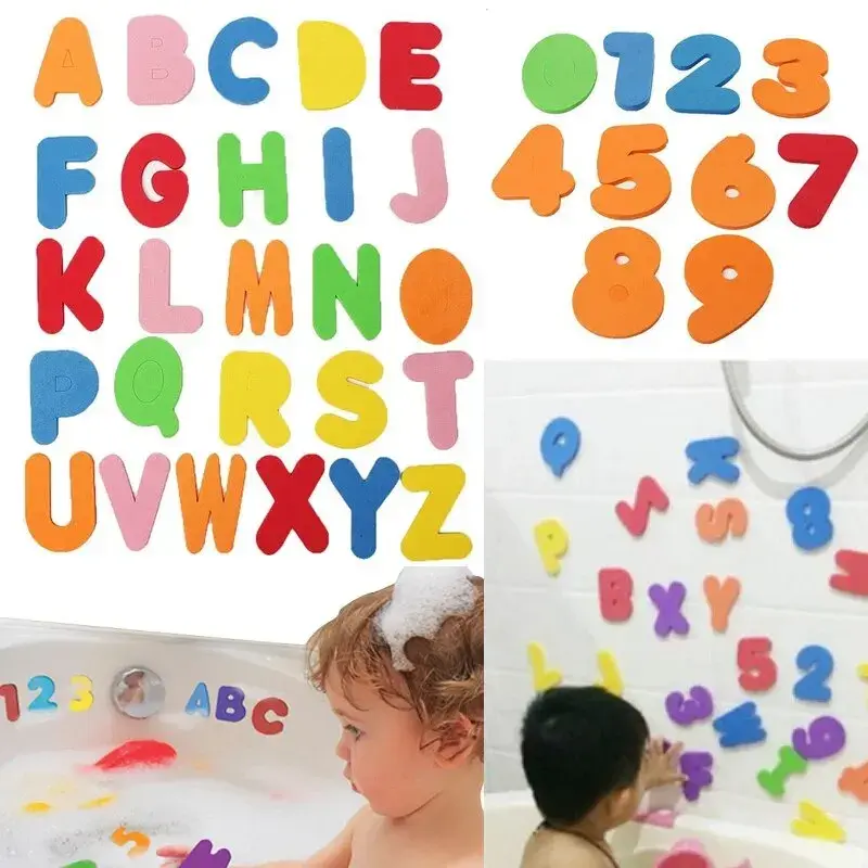 36pcs/set Alphanumeric Letter Bath Puzzle EVA Kids Baby Toys New Early Education