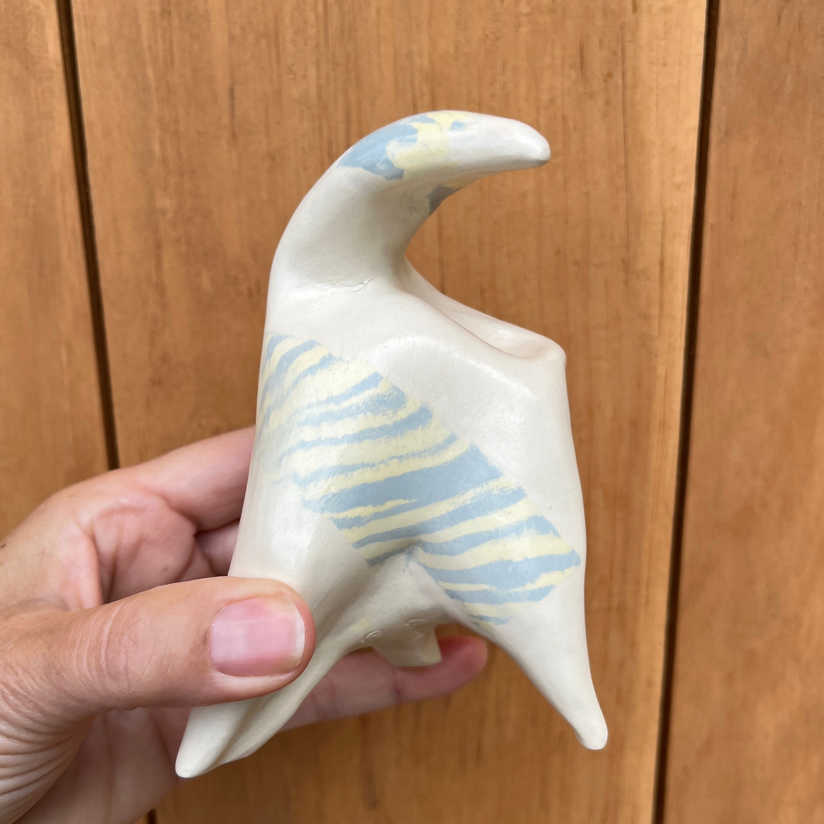 Animal fantasy, earthenware sculpture with nerikomi inserts