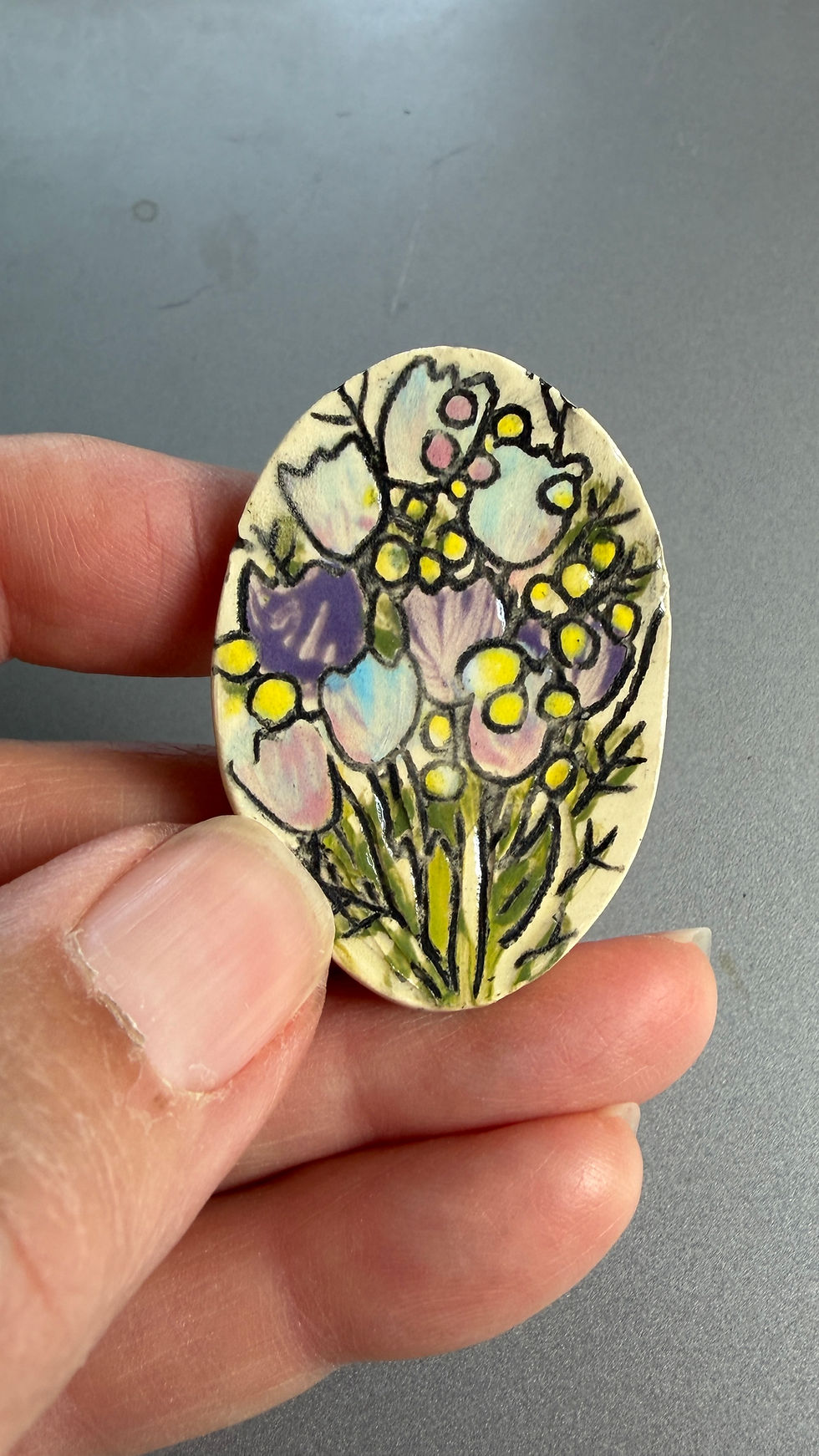 Thumbnail: ceramic flower pins