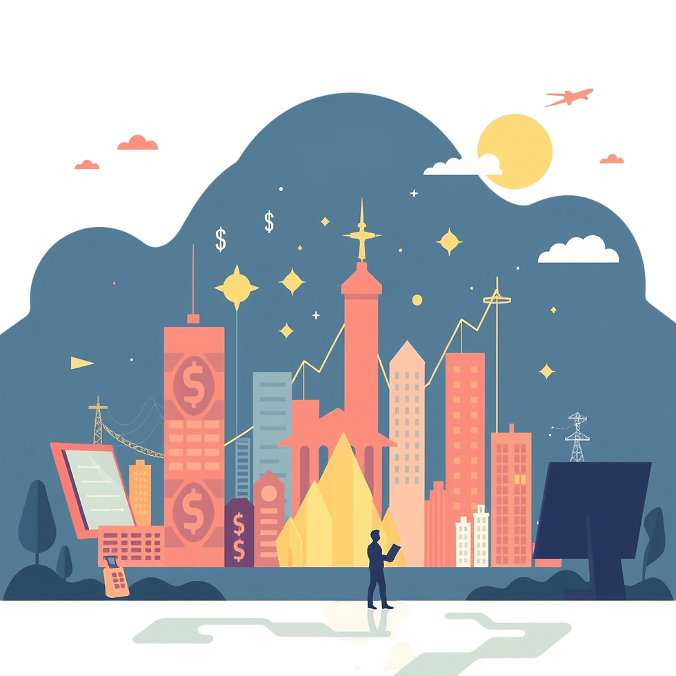 Cityscape with technology governance and cost control