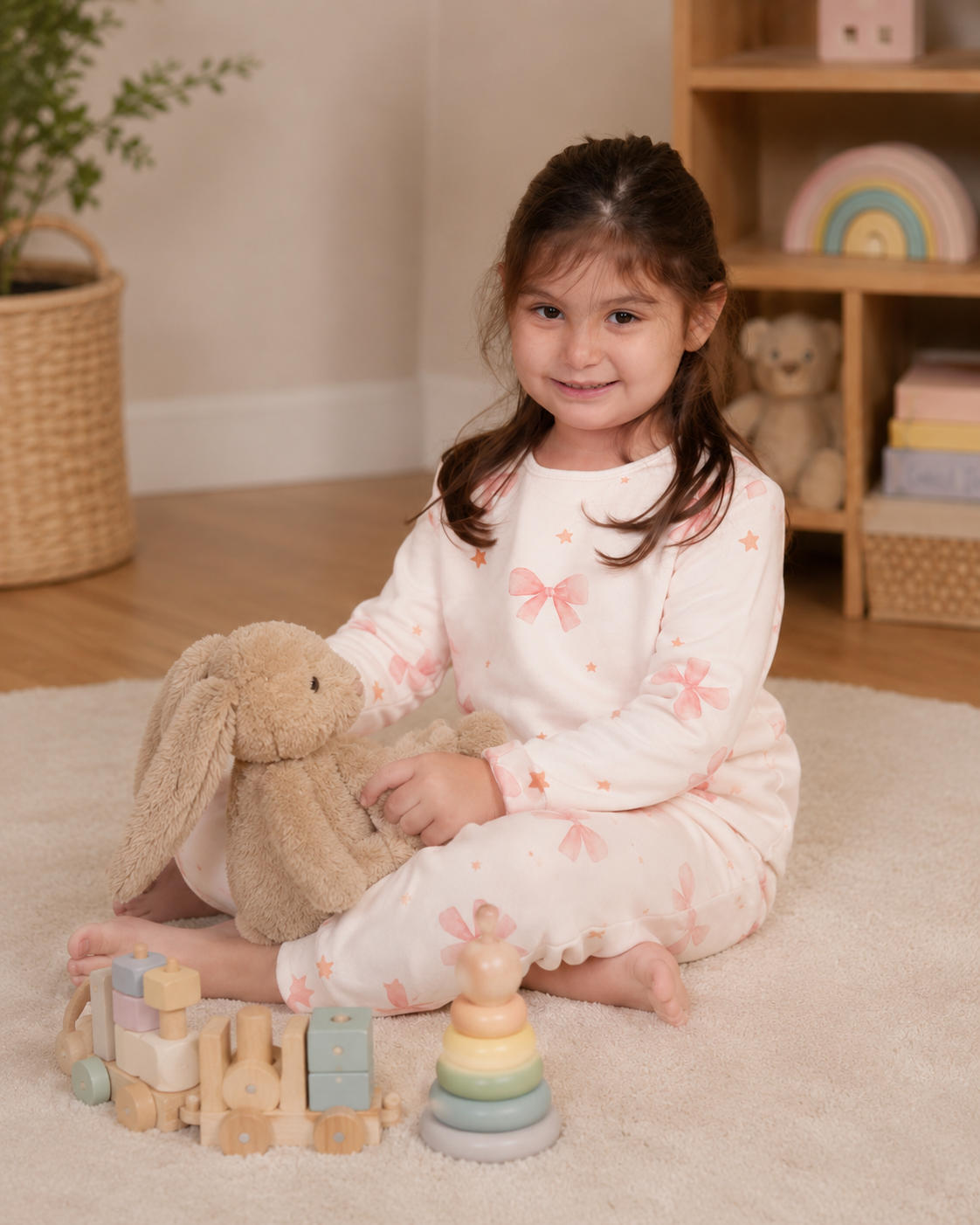 1.5 Tog / Kurdele Lunalin Bebek Organik Pijama