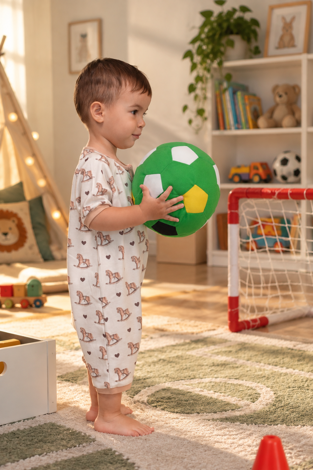 0.5 Tog / Atlı Karınca Lunalin Bebek Organik Tulum