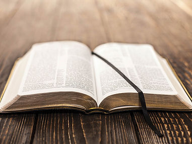 A typical Bible, opened with book-mark.