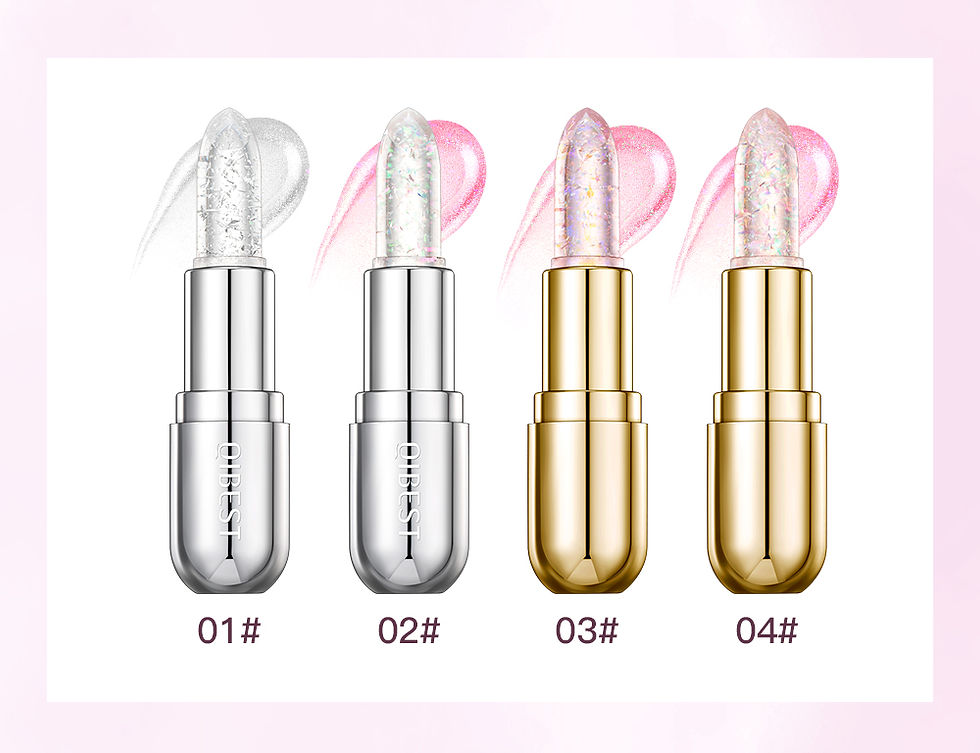 Thumbnail: QIBEST Glitter Lipstick Lip Balm Color Change Transparent Moisturizing Crystal J