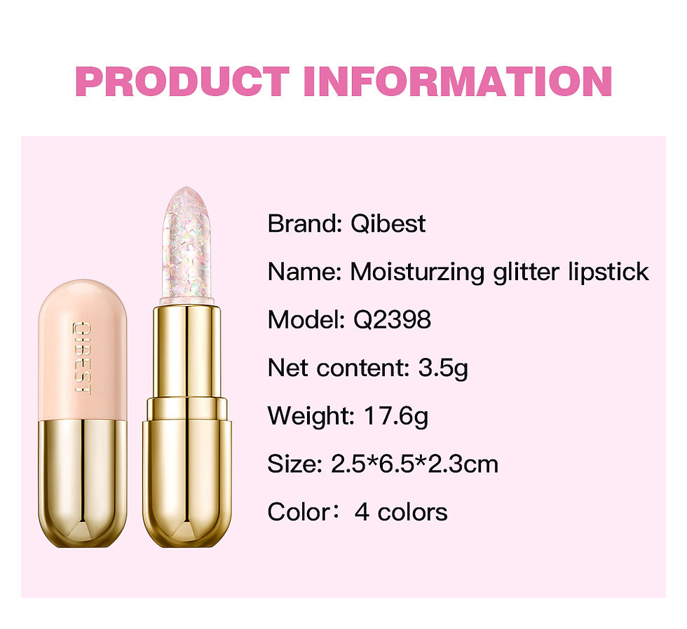Thumbnail: QIBEST Glitter Lipstick Lip Balm Color Change Transparent Moisturizing Crystal J