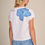 Miniature : T-shirt blanc fleurs paillettes