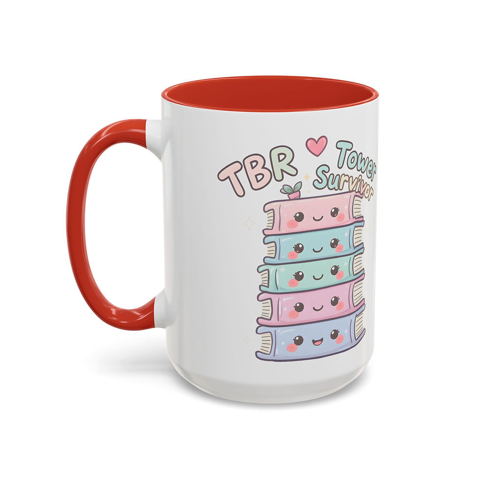 Thumbnail: TBR Tower Survivor Coffee Mug; Funny Book Lover Mug