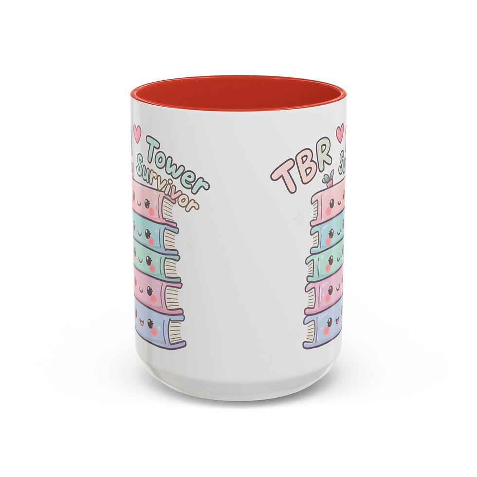 Thumbnail: TBR Tower Survivor Coffee Mug; Funny Book Lover Mug