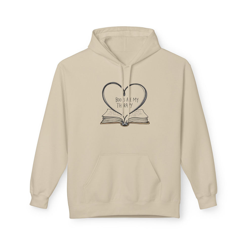 Thumbnail: Books Are My Therapy Hoodie; Cozy Book Lover Sweatshirt
