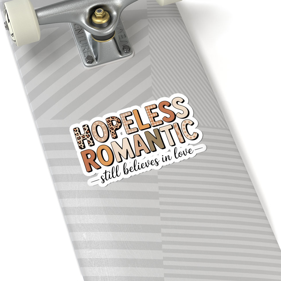 Thumbnail: Hopeless Romantic still believes in love Sticker | Kiss-Cut Sticker