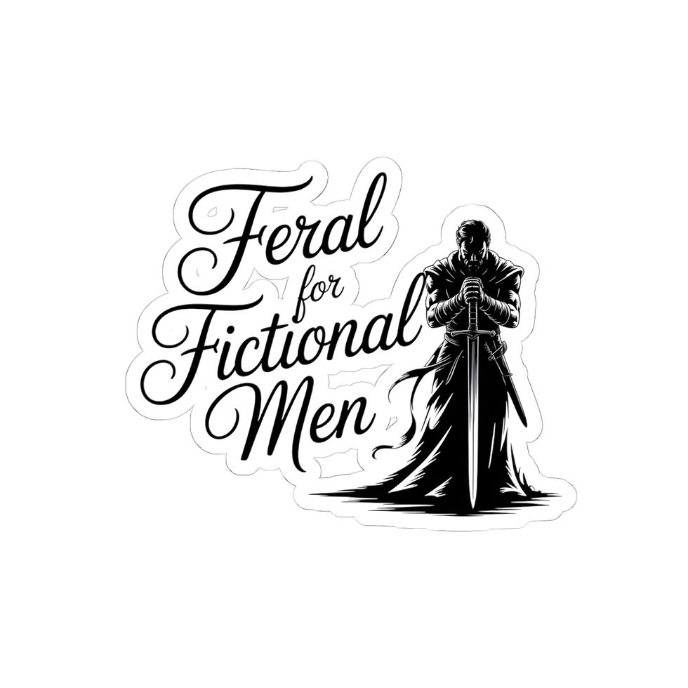 Thumbnail: Feral for Fictional Men Sticker; fantasy reader gift, book lover