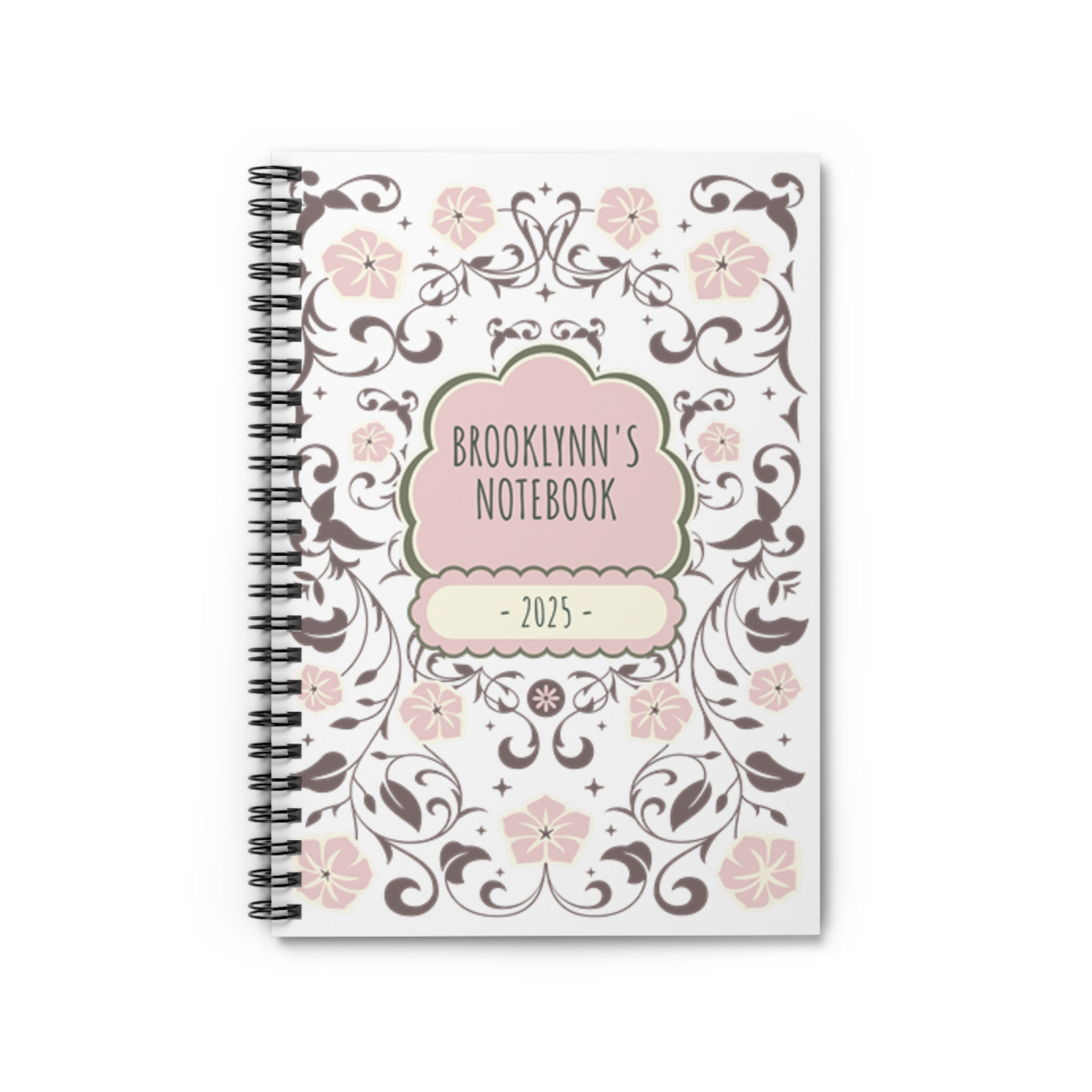 Personalized Spiral Notebook - Ruled Line, Custom Name Journal, Personalized