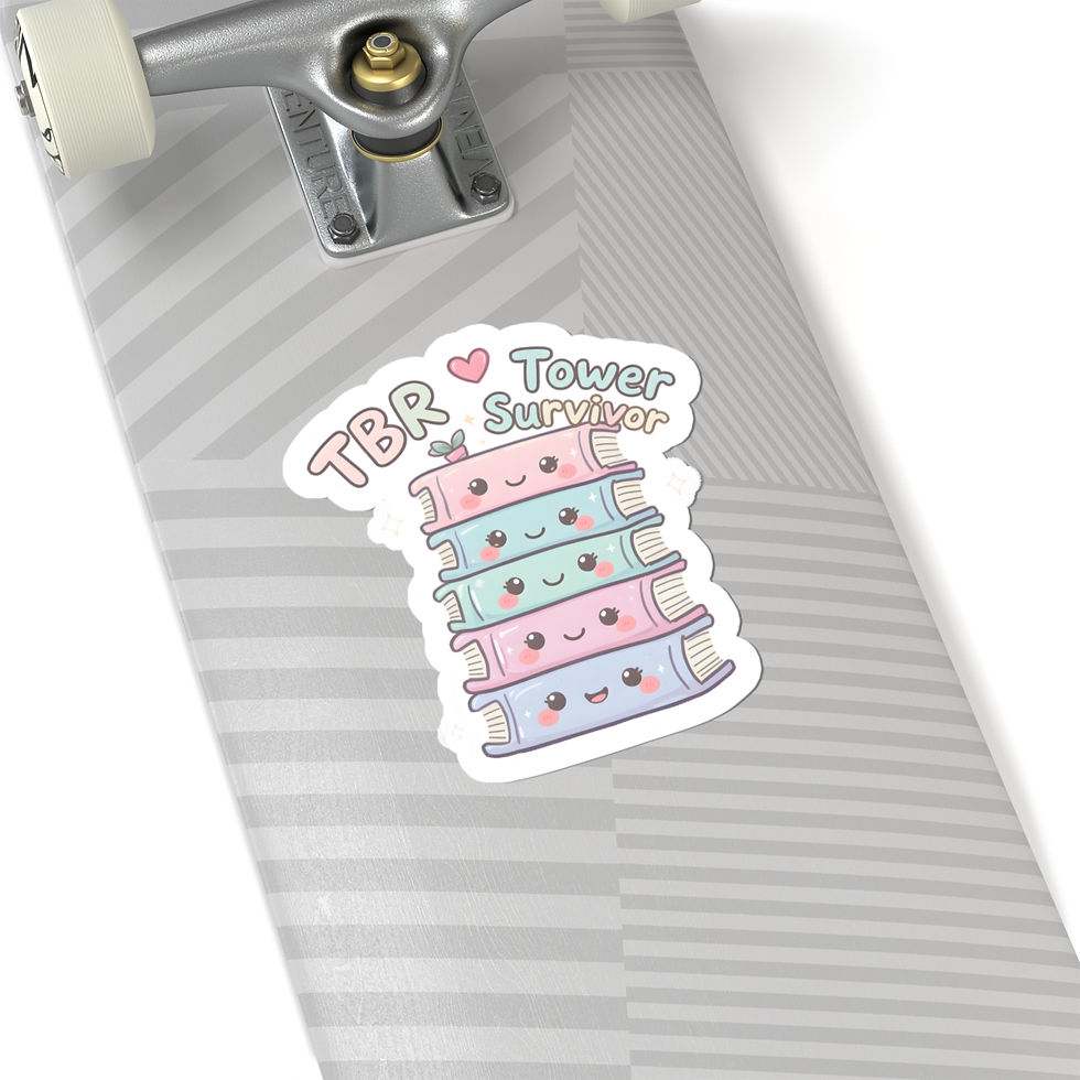 Thumbnail: TBR Tower Survivor Kiss-Cut Sticker | Cute Kawaii Book Stack Sticker