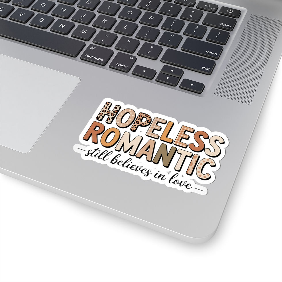 Thumbnail: Hopeless Romantic still believes in love Sticker | Kiss-Cut Sticker