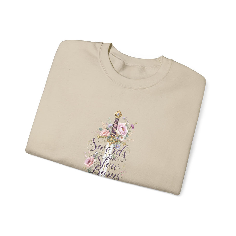 Thumbnail: Swords & Slow Burns Sweatshirt;  Romantasy Book Lover Crewneck