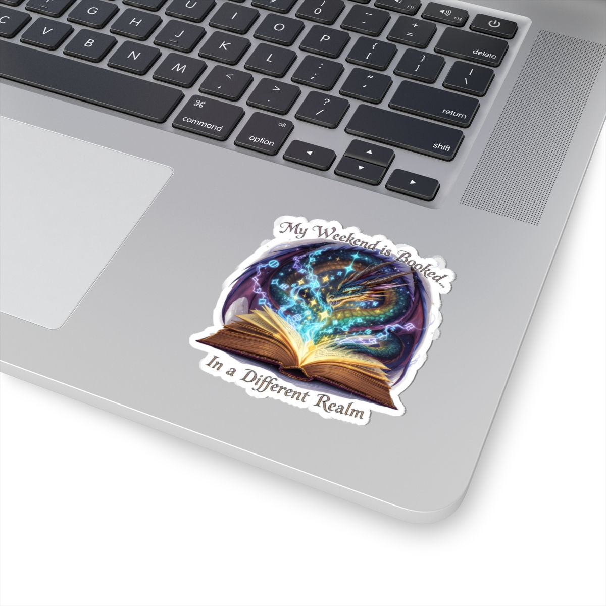 Bookish Dragon Sticker; fantasy reader sticker; Kiss-Cut Book Sticker