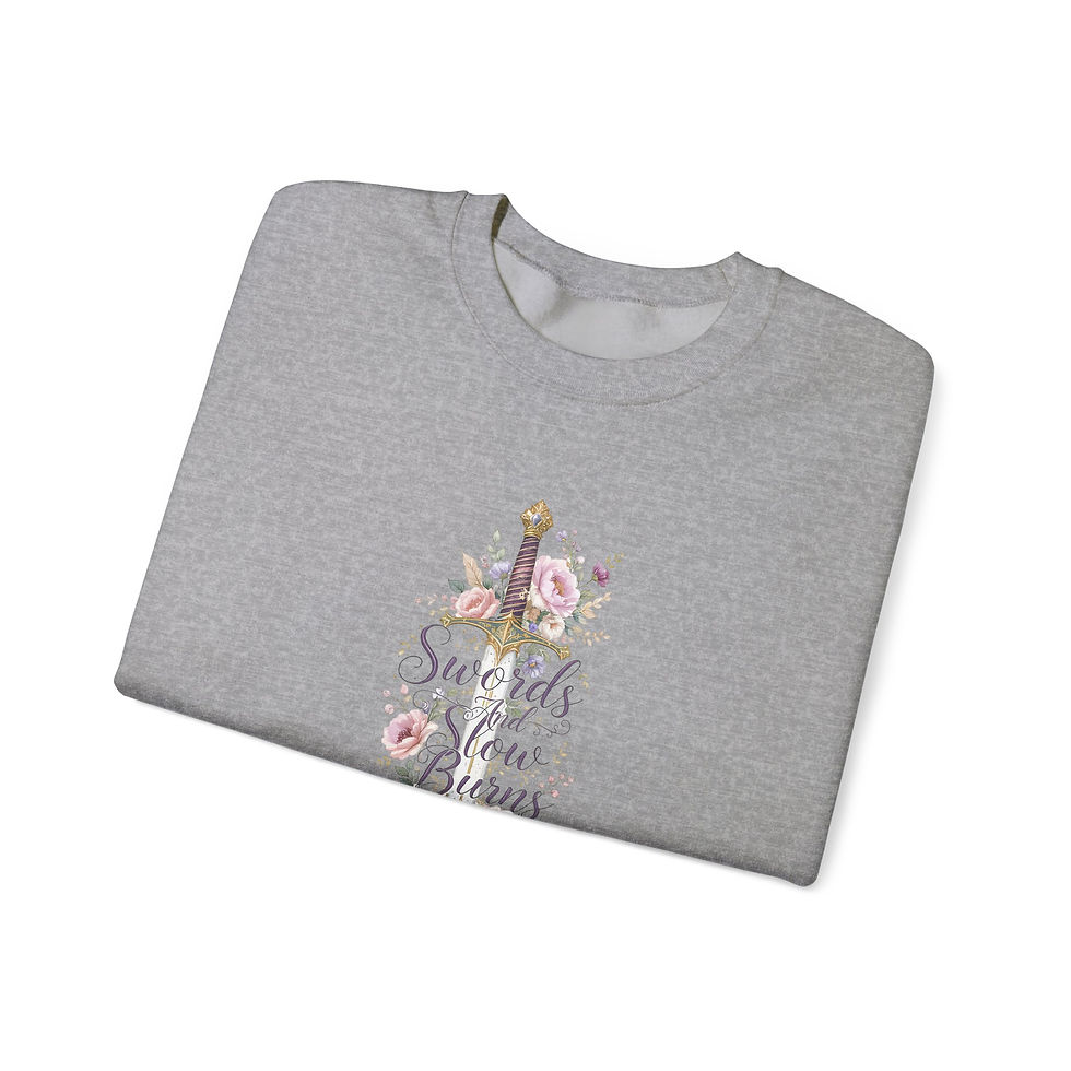 Thumbnail: Swords & Slow Burns Sweatshirt;  Romantasy Book Lover Crewneck