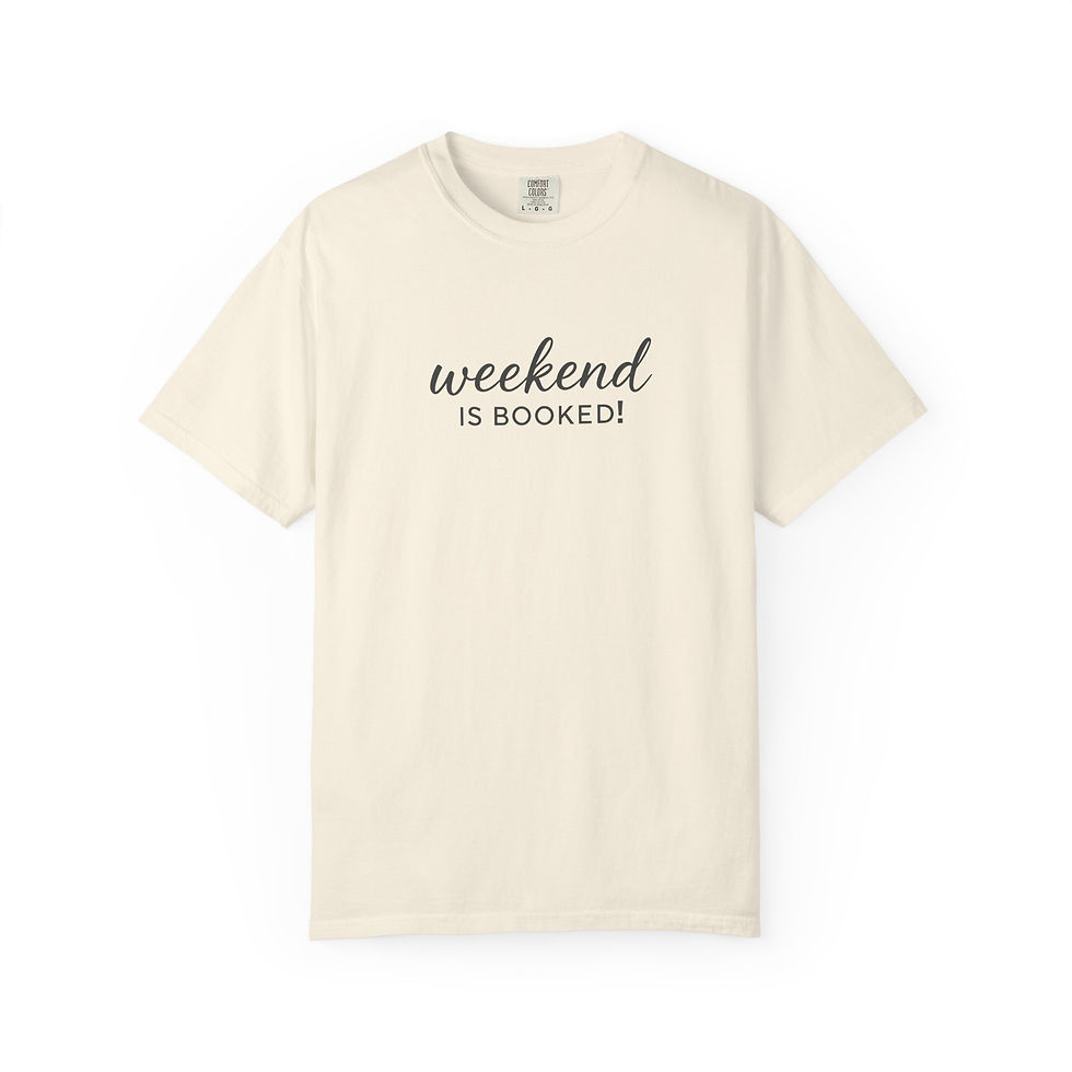 Thumbnail: My Weekend Is Booked Shirt; Bookish Minimalist TShirt; cute reading tee, bookish