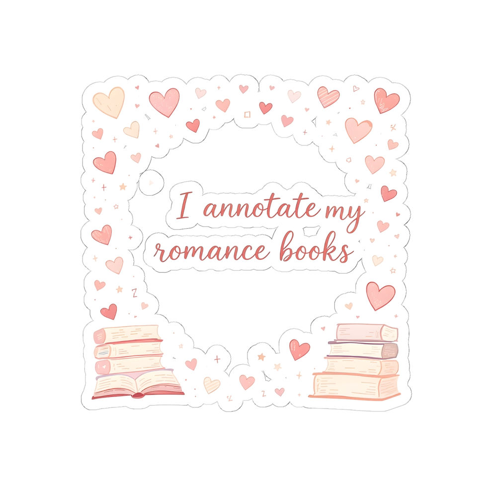 Thumbnail: I Annotate My Romance Books Sticker | Kiss-Cut Heart Book Sticker