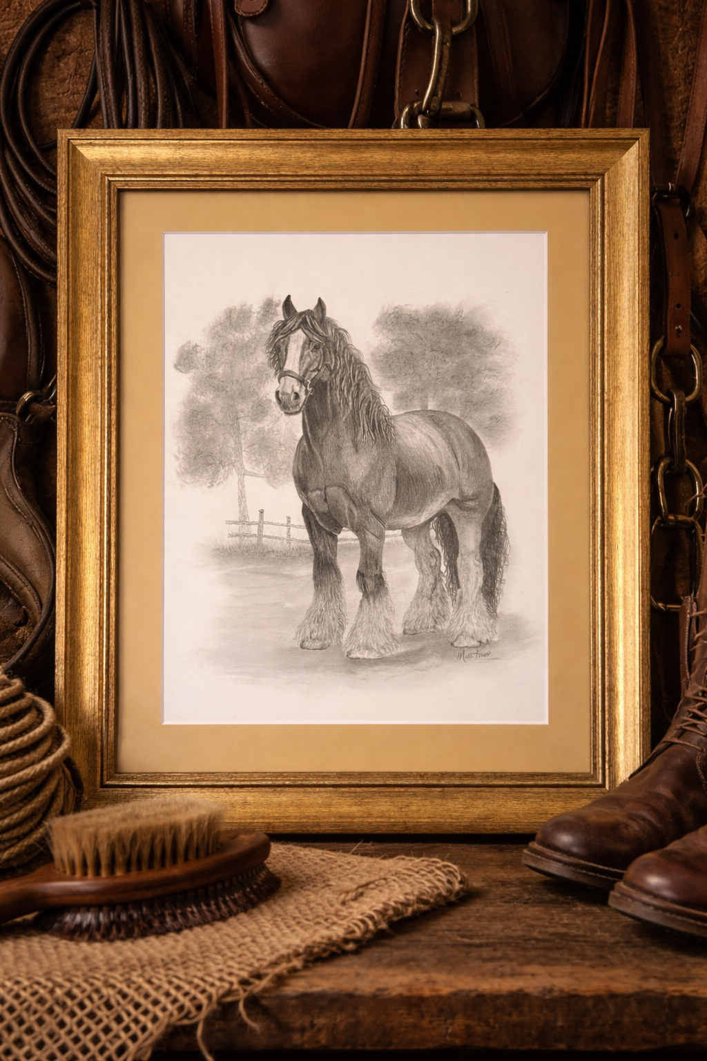 Clydes in the dale - Graphite Drawing