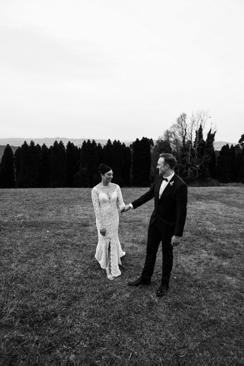 Dusk at the R J Hamer Arboretum in Black & White with Julia & Matt