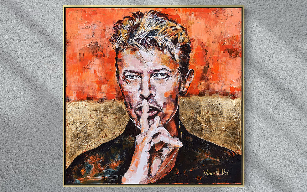 Thumbnail: David Bowie Shh original painting by Vincent Vee - Large scale 102cm contemporary Pop Art canvas