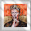 Thumbnail: Unframed Version of David Bowie Portrait Limited Edition Paper Print on Orange background with Hand made Gold Leaves
