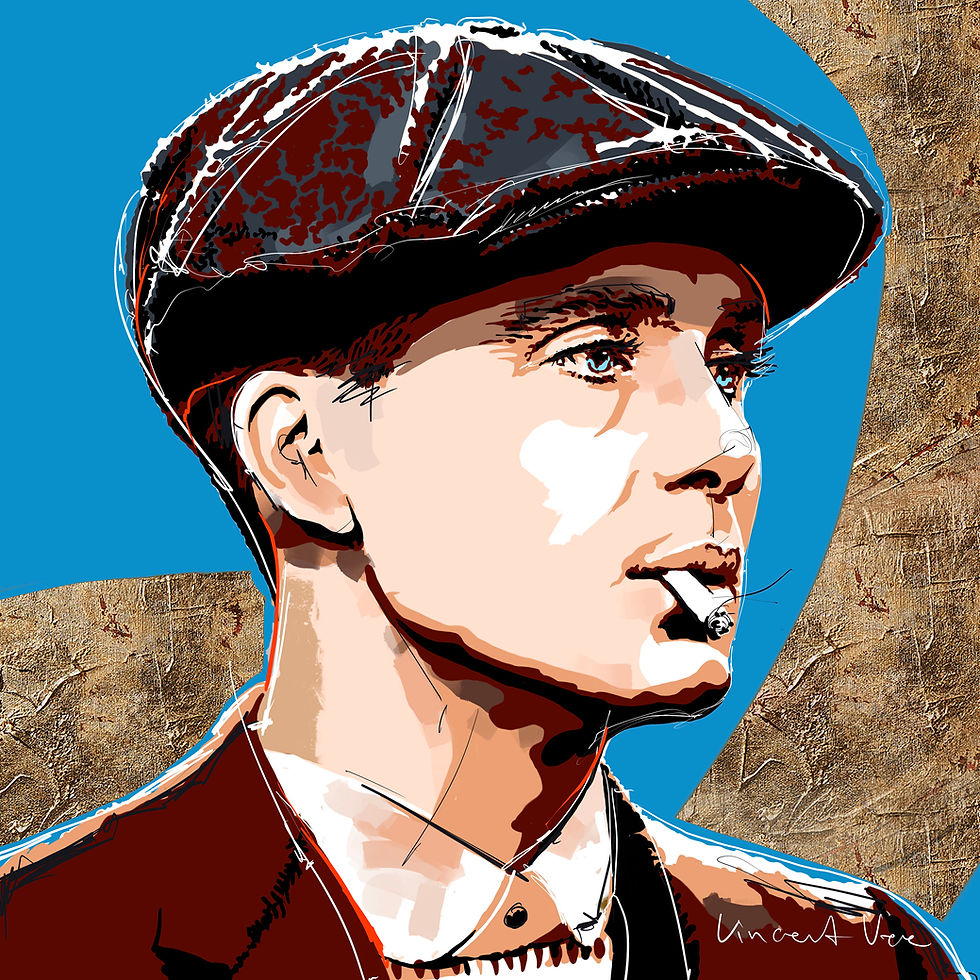 Cillian Murphy as Tommy Shelby Peaky Blinders Greetings Card by Vincent Vee