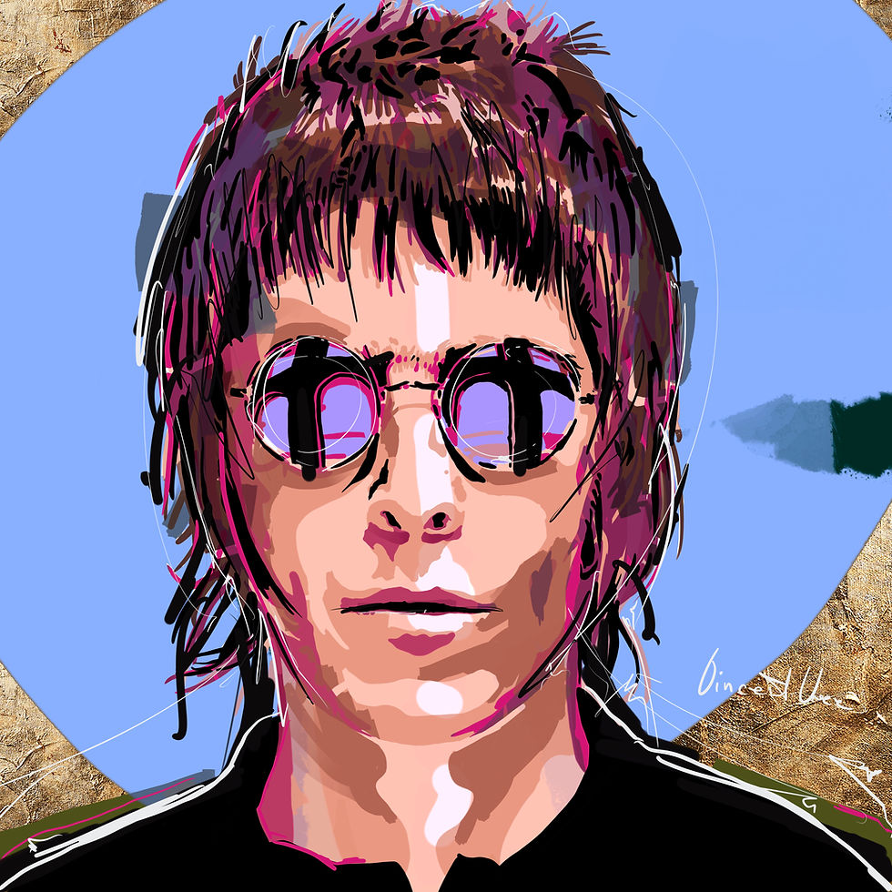 Liam Gallagher Oasis Greetings Card by Vincent Vee