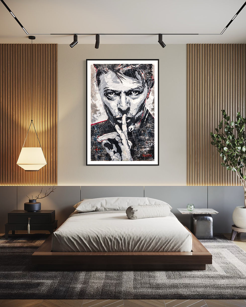 Thumbnail: David Bowie Artwork Limited Edition Print - Steel Art Black & White Reproduction