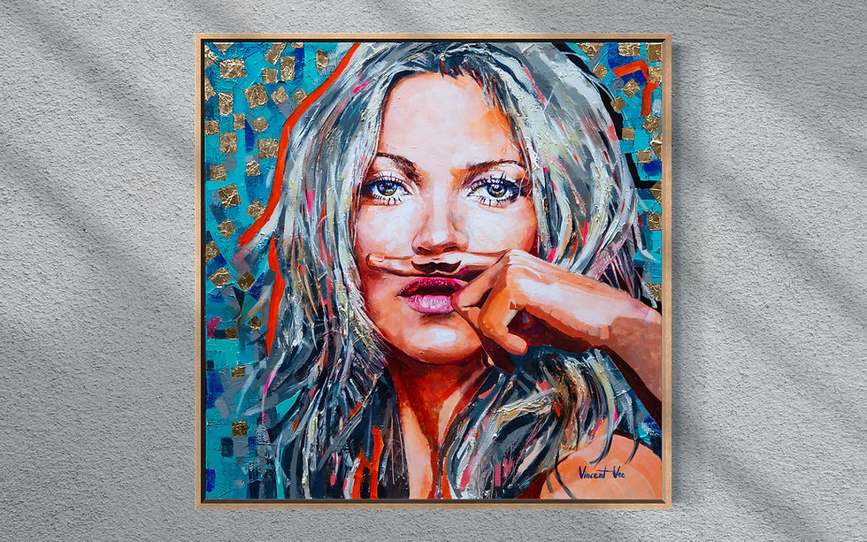 Thumbnail: Kate Moss: Life Is a Joke - Extra Large Pop Art Painting, Fashion Model Art