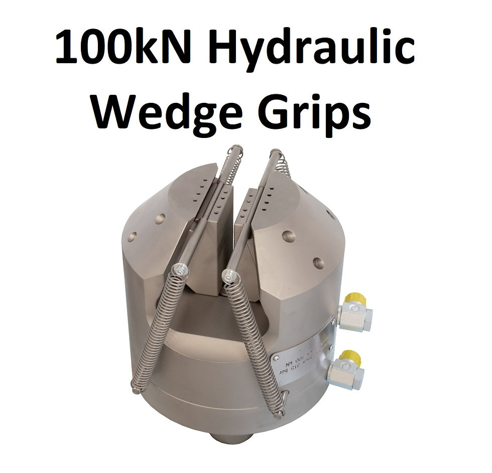 Universal Grip 100 kN hydraulic wedge grips for high-capacity tensile testing