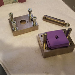 Disassembled ASTM D732 Shear Fixture