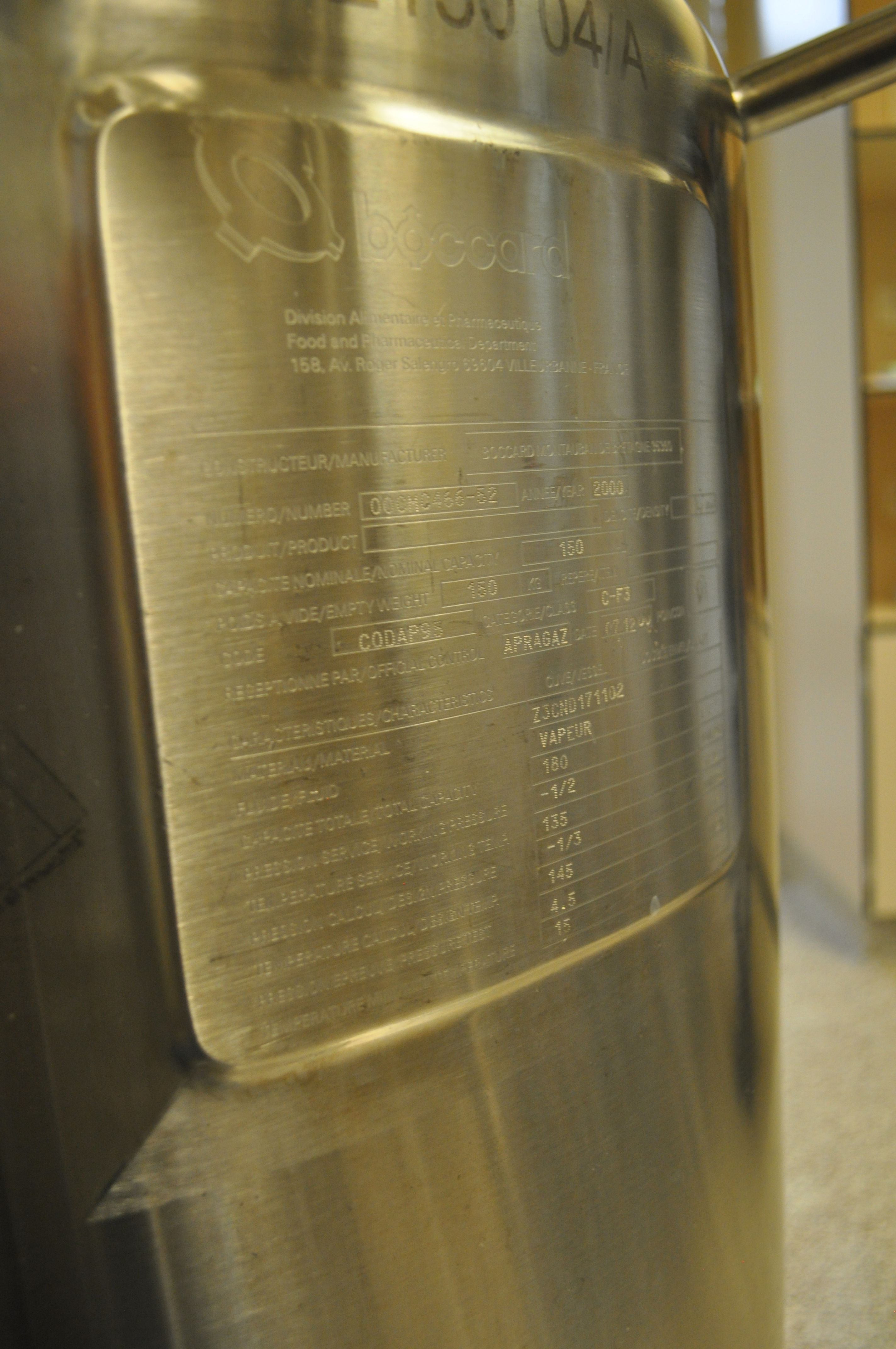 BOCCARD MOBILE TANK CAP. 150 LITER