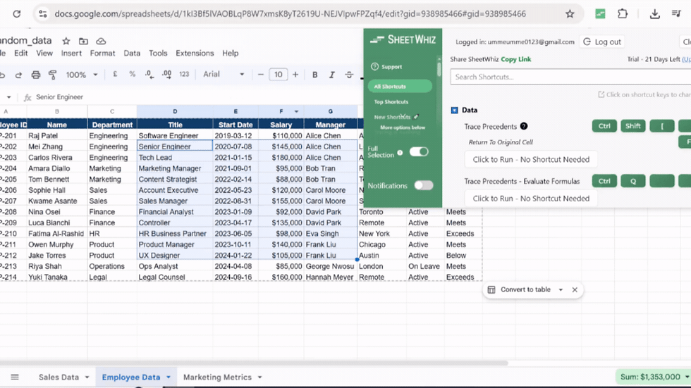 google sheets font color shortcut