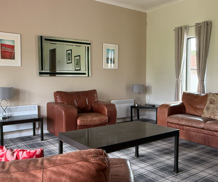 Comfortable lounge area in a 2 bedroom villa, ideal for relaxing after exploring the Fife coastline.