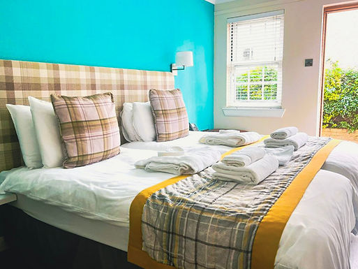 Double or Twin hotel room in the East Neuk of Fife at Kilconquhar Castle Estate with double bed, TV and en-suite facilities