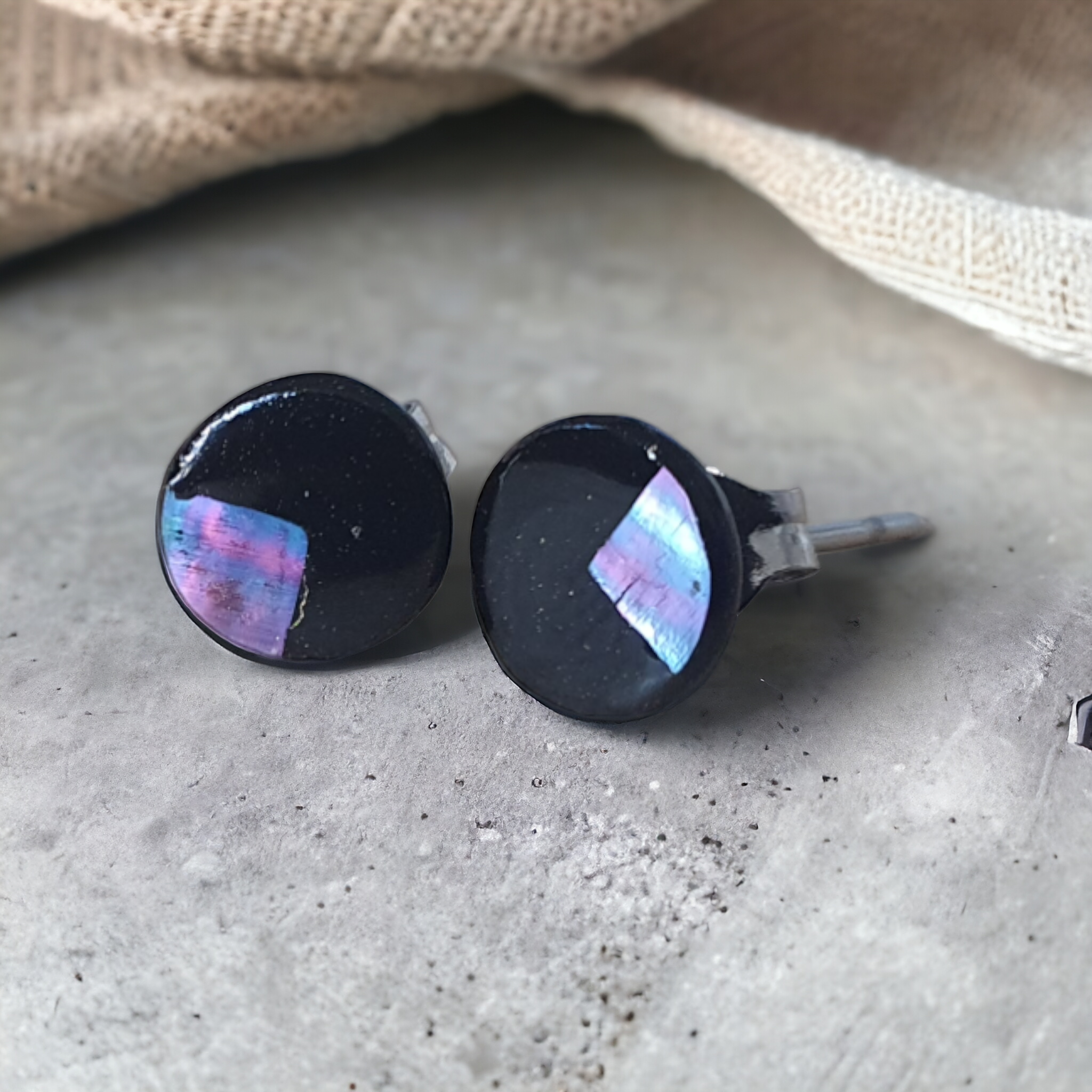 Boucles d'oreilles en laque et nacre