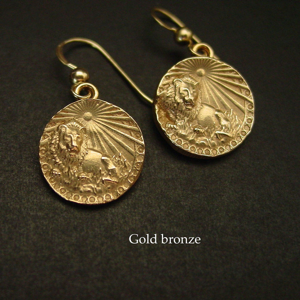 Thumbnail: Leo gold bronze earrings