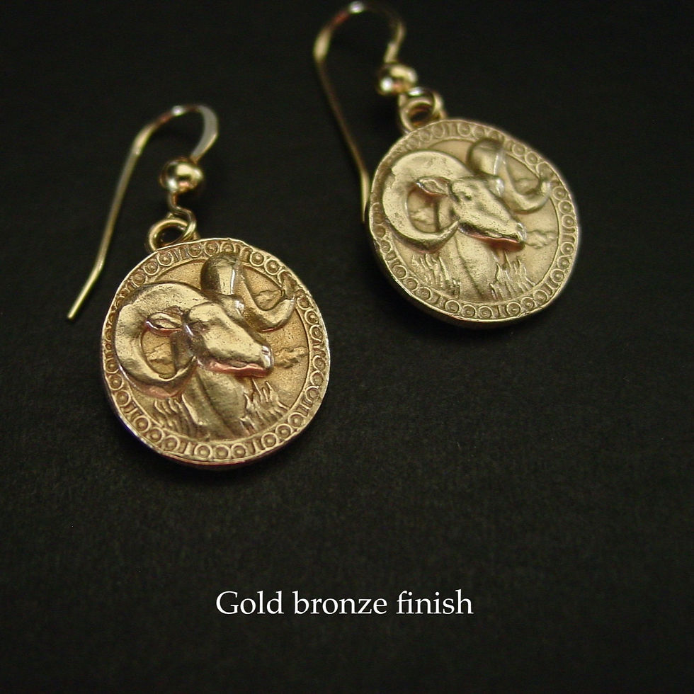 Thumbnail: Aries earrings gold bronze