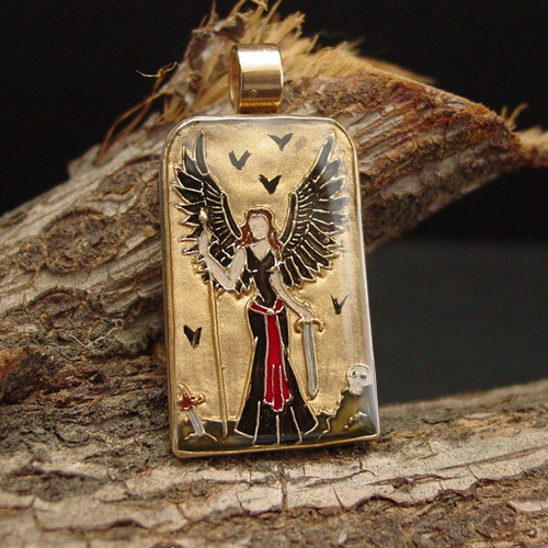 The Morrigan Pendant - Irish Goddess of Fate and Courage - Hand