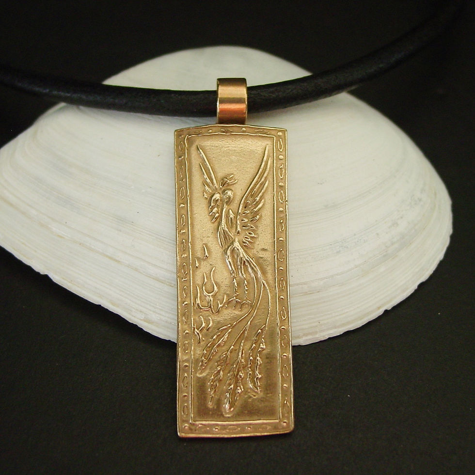Thumbnail: Phoenix necklace with leather