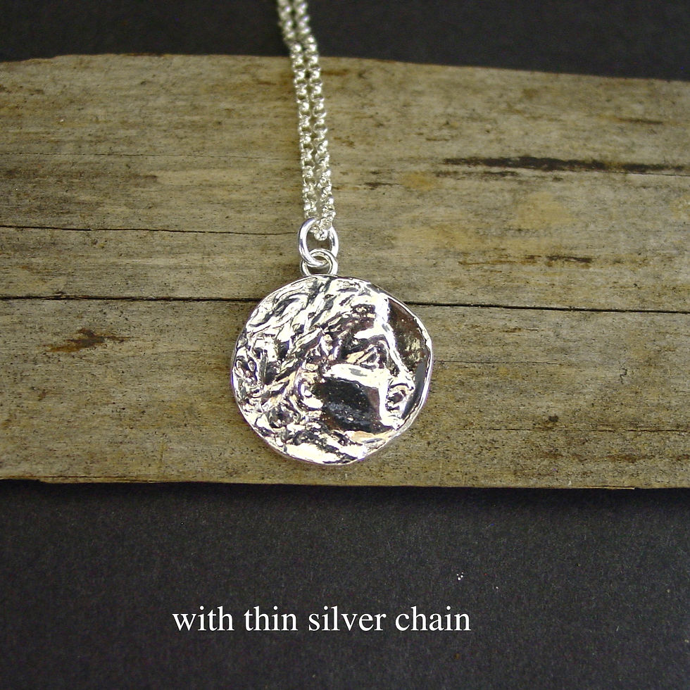 Thumbnail: Silver Apollo coin necklace thin chain