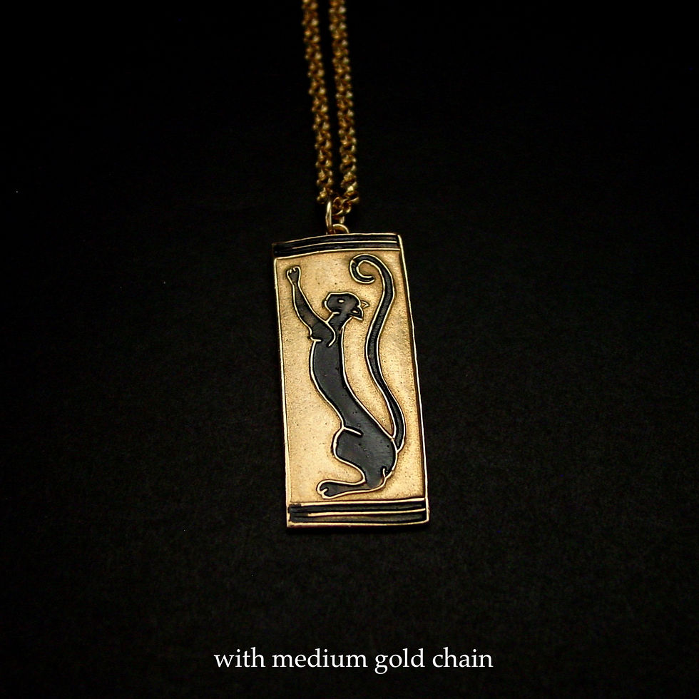 Thumbnail: Cat art deco necklace up medium chain