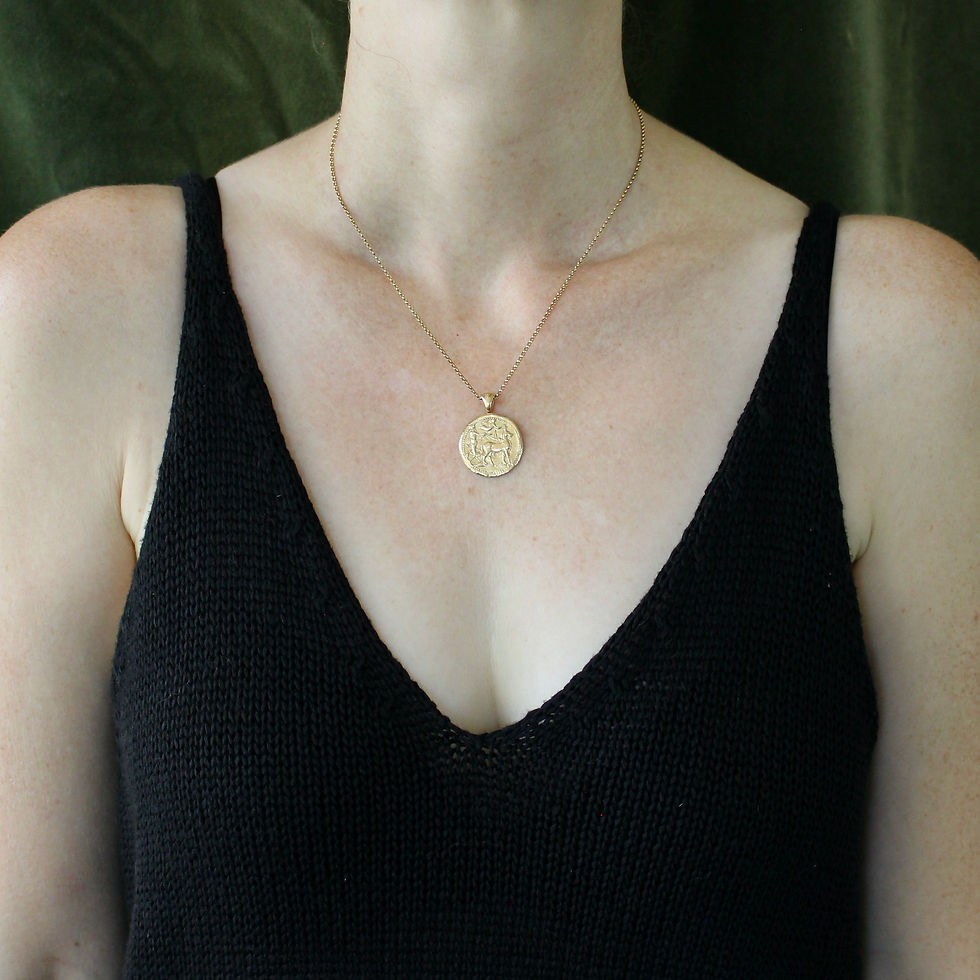 Chariot necklace on woman